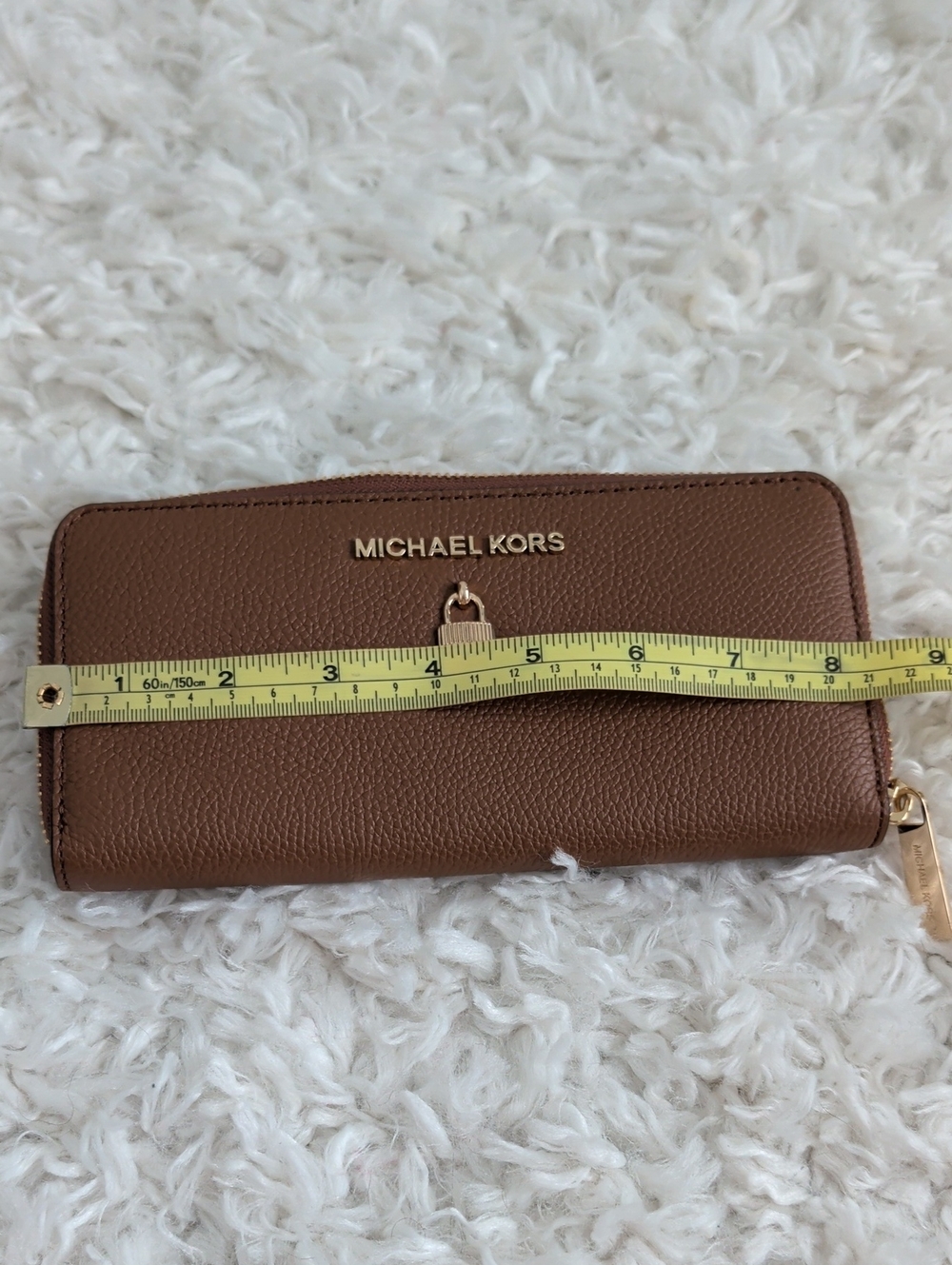 NWT Michael Kors Brown Leather Zip Around Wallet - Picture 7 of 9